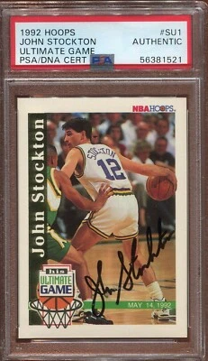 John Stockton 1992 Hoops Ultimate Game PSA DNA Certified Autograph Auto *1 - Image 1 of 2