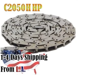 Cadena de rodillos transportadores de pasador hueco de alta resistencia C2050HHP 10 pies + eslabón de conexión - Imagen 1 de 4