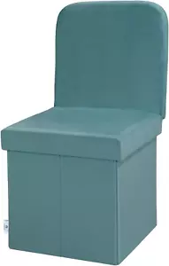 Storage Ottoman Velvet with Seat Back, Folding Chair Seat for Living Room, Sturd - Picture 1 of 12