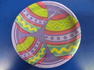 Eggcellent Purple Eggs Egg Hunt Easter Holiday Party 7" Paper Dessert Plates - Picture 1 of 1