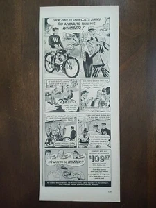 1949 de colección bicicleta Whizzer anuncio impreso de motor. Bicicleta ciclomotora, única  - Imagen 1 de 1