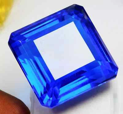 Piedra preciosa suelta natural de 129,55 quilates de topacio azul brasileño corte radiante certificada Foto 1 de 4