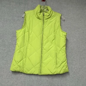 Women’s SB Active Quilted Vest Zippered Size M Neon Green - Picture 1 of 13