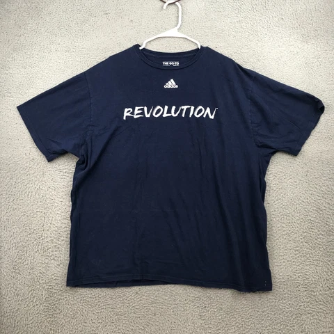 Adidas Shirt Adult 2XL Blue New England Revolution MLS Short Sleeve 31424 Cover