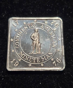 RARE 1776-1976 1/4 oz .999 Fine Silver Continental American Square Bar (Z-0900) - Picture 1 of 2