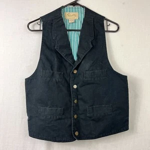 Scully Denim Canvas Button Front Vest Mens S Western Punk Steampunk Ska Cowboy - Picture 1 of 12