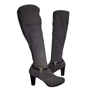 Ralph Lauren Over The Knee Boots Stiletto Heel Black Size 8B - Picture 1 of 4