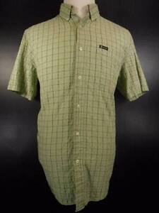 Nice Men's Medium Ralph Lauren Chaps Green Plaid Cotton Gingham Button Shirt GUC