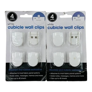 8 Clips Advantus White Cubicle Wall Clips 40 Sheet Capacity *Read* - Picture 1 of 8