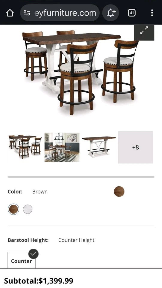 Ashley's Valeback Dining 5 Peice Set. Used but good condition. - Image 1 of 4