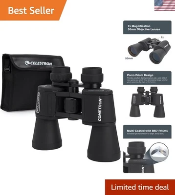 Water-Resistant Cometron 7x50 Binoculars with Tripod Adaptation for Stability - Image 1 of 4