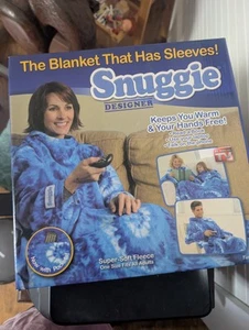 Original Snuggie Blue Tie Dye Adult Fleece Body Blanket w/ Pockets As Seen On TV - Picture 1 of 7