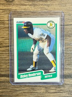 Fleer Rickey Henderson #10 1990 Salón de la fama Atletics Foto 1 de 2