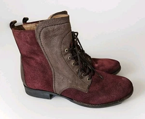 Naya Agave Boots in Wine Red and Brown Suede Leather Size 11M - Picture 1 of 8
