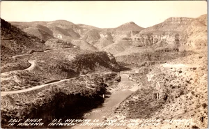 RPPC Salt River Bridge tra Springville e Globe AZ cartolina fotografica reale - Foto 1 di 2