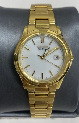 Citizen Silhouette Eco-Drive EW1962-53A Gold Tone White Dial Womens Watch - Image 1 of 4