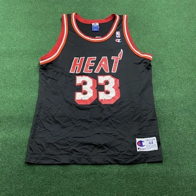 Vintage Alonzo Mourning Jersey Mens 44 Black Champion Miami Heat NBA Basketball - Image 1 of 4