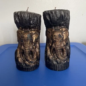 Vintage Animal Hancrafted Elephant Pillar Candles 6 inches tall - Picture 1 of 11