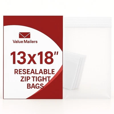 Clear Reclosable Seal Top Zip Bag Plastic Packing Packaging Poly Lock Bags 2 Mil - Image 1 of 4