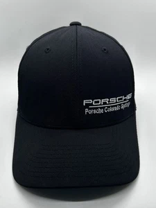 Porsche Colorado Springs Cap Hat Men Fitted S/M Black Nylon Cotton Spandex - Picture 1 of 7