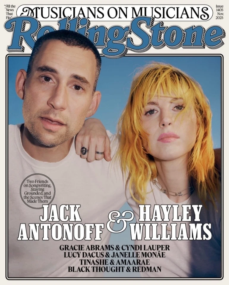 JACK ANTONOFF HAYLEY WILLIAMS - Rolling Stone Magazine - November 2025 - NEW - Image 1 of 1