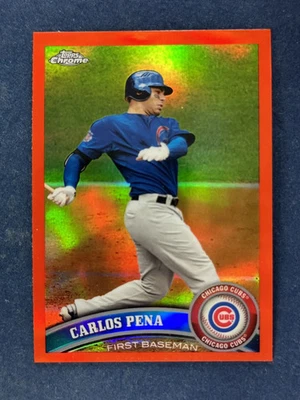 2011 Topps cromo naranja refractor #112 Carlos Peña Chicago Cubs Foto 1 de 2