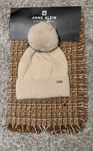 Anne Klein Scarf And Beanie Set Women’s New Chestnut - Picture 1 of 4