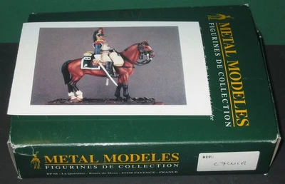 METAL MODELES LEIBOVITZ   PLOMB 1/32 CAVALIER  CUIRASSIER 1ER EMPIRE  le cimier - Photo 1/4