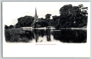 Postal Reino Unido Stratford-on-Avon River And Church - Imagen 1 de 3