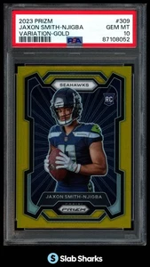 2023 PANINI PRIZM #309 JAXON SMITH-NJIGBA ROOKIE VARIATION GOLD RC /10 PSA 10 - Picture 1 of 4