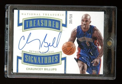CHAUNCEY BILLUPS 2017-18 NATIONAL TREASURES TREASURED SIGNATURES AUTO 36/50 - Image 1 of 2