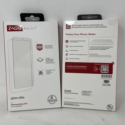 2x ZAGG Invisible Shield Glass Elite Screen Protector for Samsung Galaxy S23 - Image 1 of 3