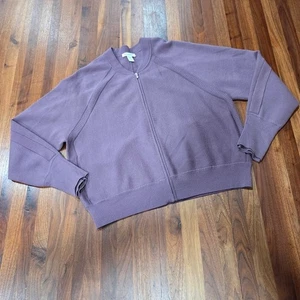 Athleta Advantage Sweater Full Zip Side Pockets Perforated Details Size 1X - Picture 1 of 10