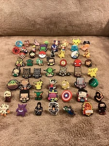 Lot Of 58 Croc Jibbitz : Pokémon, Mario Bros., Harry Potter, Etc. - Picture 1 of 7