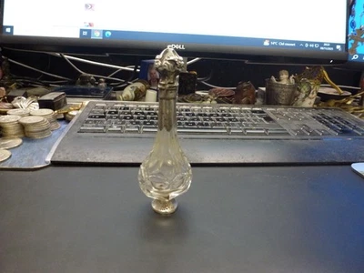 flacon à sel XIXème,cristal et argent,H 125mm,P 62g - Photo 1/4