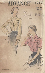 1950s Vintage Sewing Pattern B32 BLOUSE (R841) - Picture 1 of 1