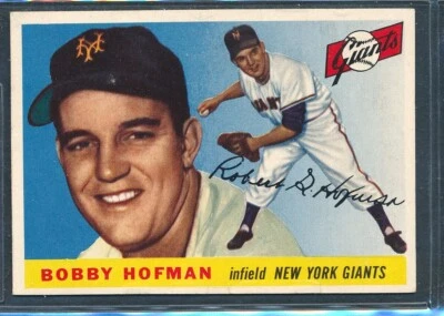 1955 Topps #17 BOBBY HOFMAN New York Giants ~   VG to VG-EX - Image 1 of 2