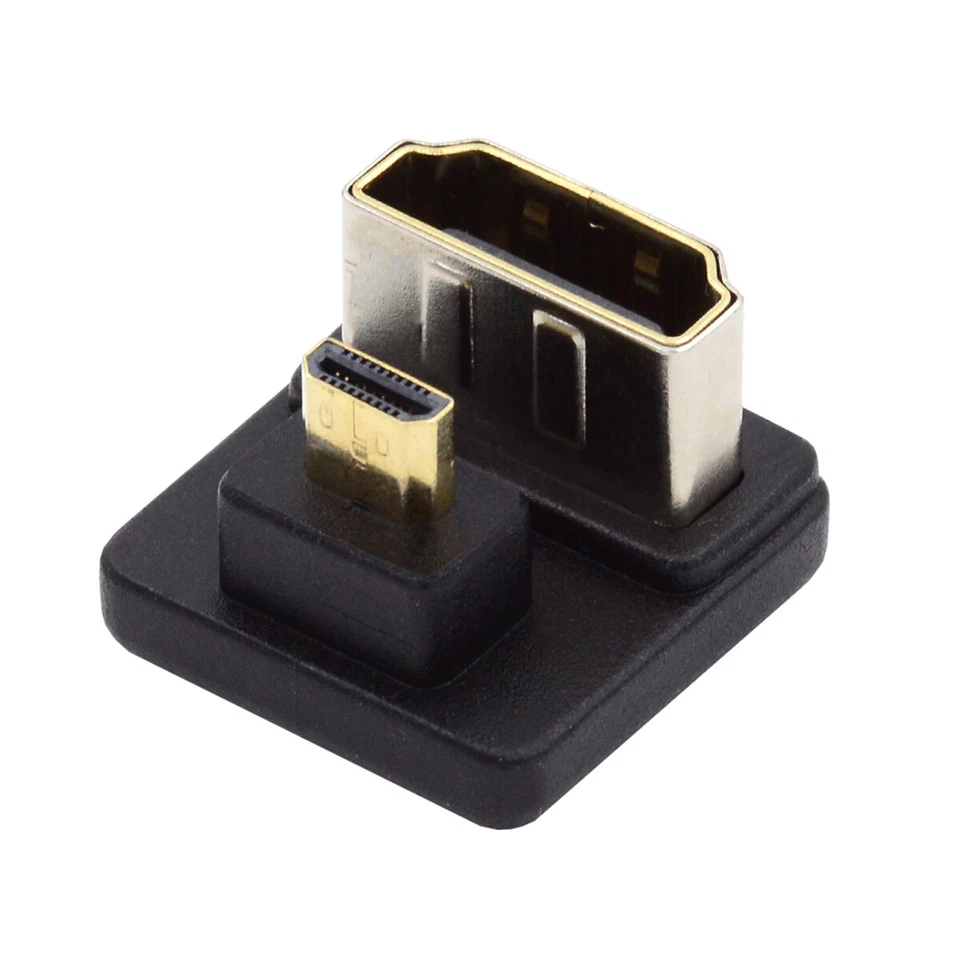 Micro HDMI 1.4 Male Type-D to HDMI Female 360 Degree Opposite Angled Extension - Image 1 of 4