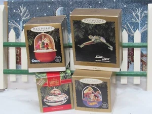 4 ORNAMENTI ALBERO DI NATALE RICORDO VINTAGE SCATOLE ORIGINALI - Foto 1 di 5