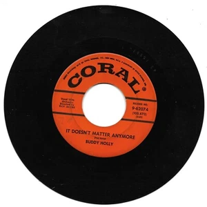 Buddy Holly: "It Doesn't Matter Anymore" / "Raining In My Heart" - VG '59 hit! - Picture 1 of 2