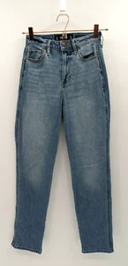 Pantalones de mezclilla Hollister Mom para mujer 1S lavado medio curvilíneos tiro ultra alto (en realidad 23x27 pulgadas) - Imagen 1 de 5