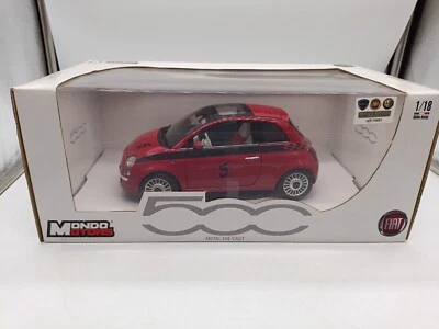 Fiat 500 2007 red #5 1/18 MONDO MOTORS MOTORMAX §§ - Immagine 1 di 4