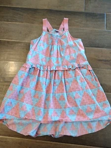 TEA COLLECTION Girls pretty geometric print summer dress - size 6 - Picture 1 of 8