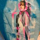 Nowy z metką Justin Bieber T-shirt Rozmiary dziecięce 6-16 100% Bawełna Długi rękaw Niebieski Biały