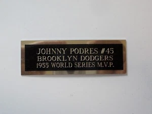 Johnny Podres Brooklyn Dodgers Nameplate For A Signed Baseball Ball Cube 1 X 3 - Picture 1 of 12