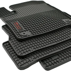 Gummimatten Logo passend für Fiat 500E + Fiat 500E Cabrio Elektro ab Bj.2020 rot - Bild 1 von 8