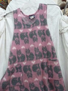 Girls Cat Pink Gray White Fuzzy Jumper size Large, Honors - Picture 1 of 5