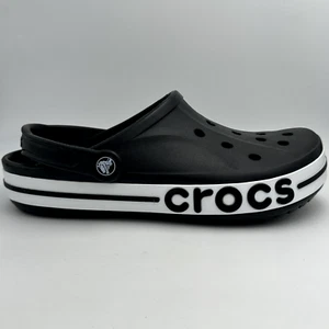 NEW Crocs Bayaband Unisex Clog Slide Black White 205089-066 Men's Size 8 - Picture 1 of 5
