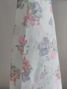 Vintage Square Silk Head / Neck Scarf White Polka Dot Floral Baby Blue Pink - Picture 1 of 7