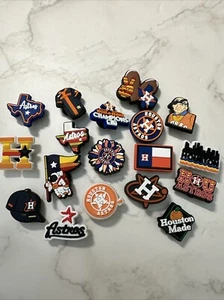 Houston ASTROS Baseball Texas Sport Team 18 pcs for Crocs shoes CHARMS NEW - Picture 1 of 3